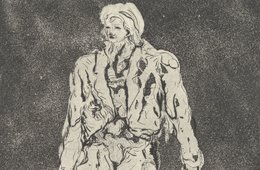 Grafik eines Mannes in Grautönen