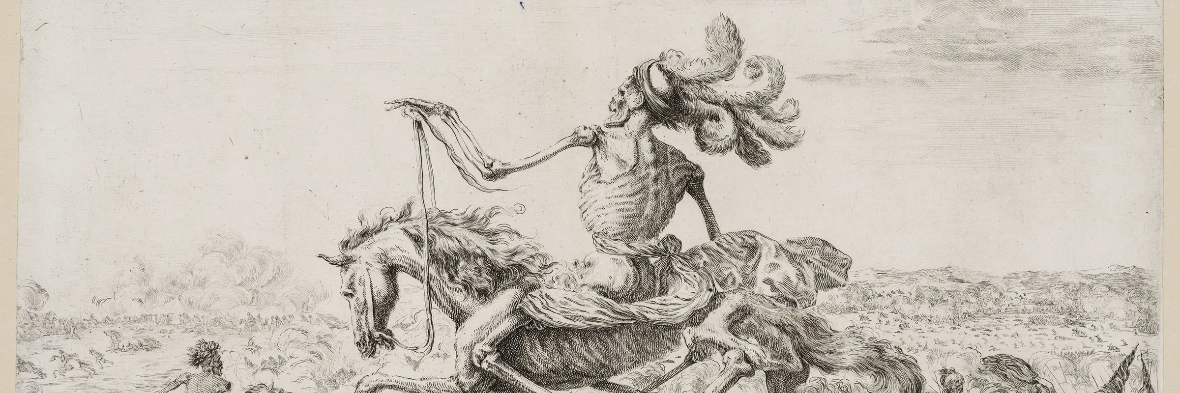 Stefano della Bella, Der Tod reitet über ein Schlachtfeld, 1645/48