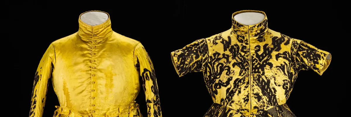 zwei Kleidungsstücke in gelb und schwarz